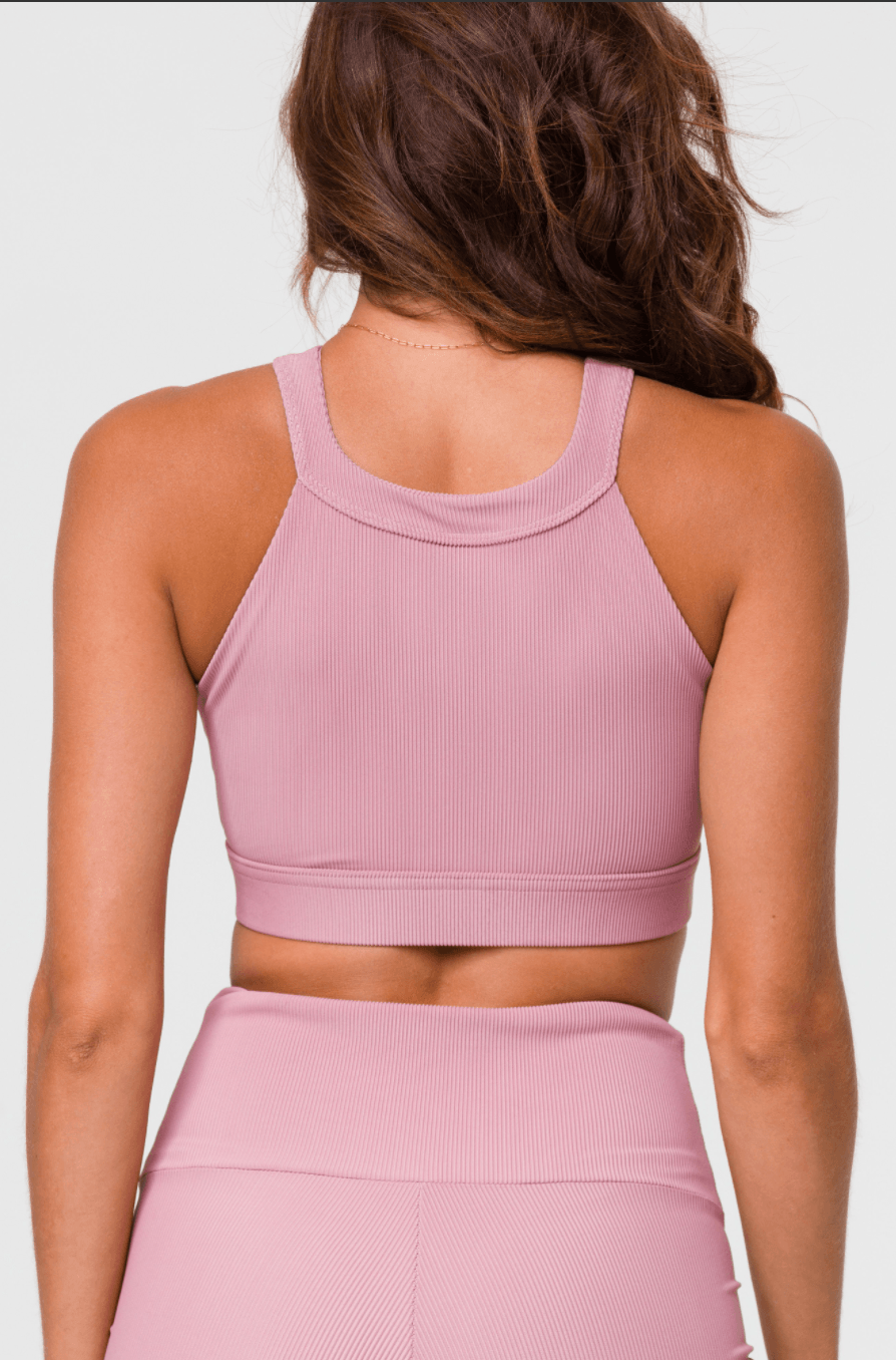 Onzie High Neck Crop Top Antique Rose - yogahubstore