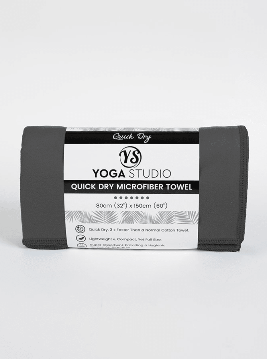 Yoga Studio Extra Large Quick Dry Microfiber Towel Grey - yogahubstore