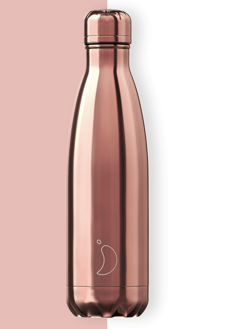 Chilly's 500ml Reusable Water Bottle Rose Gold - yogahubstore