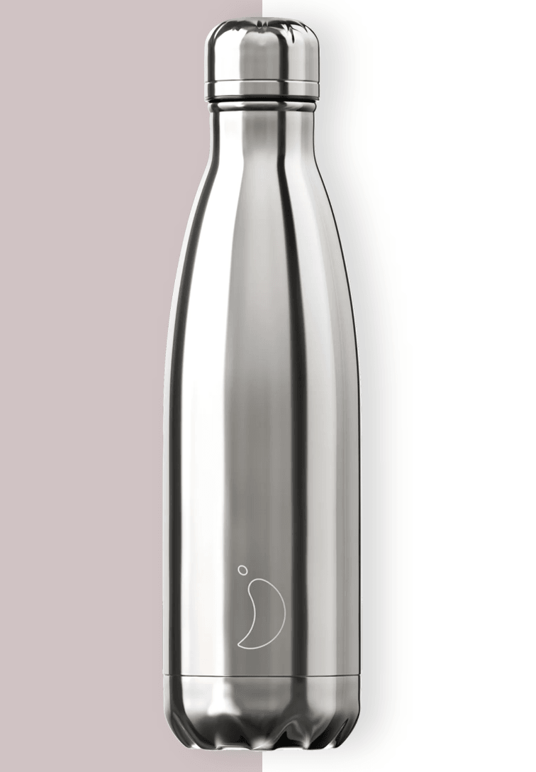 Chilly's 500ml Reusable Water Bottle Silver - yogahubstore