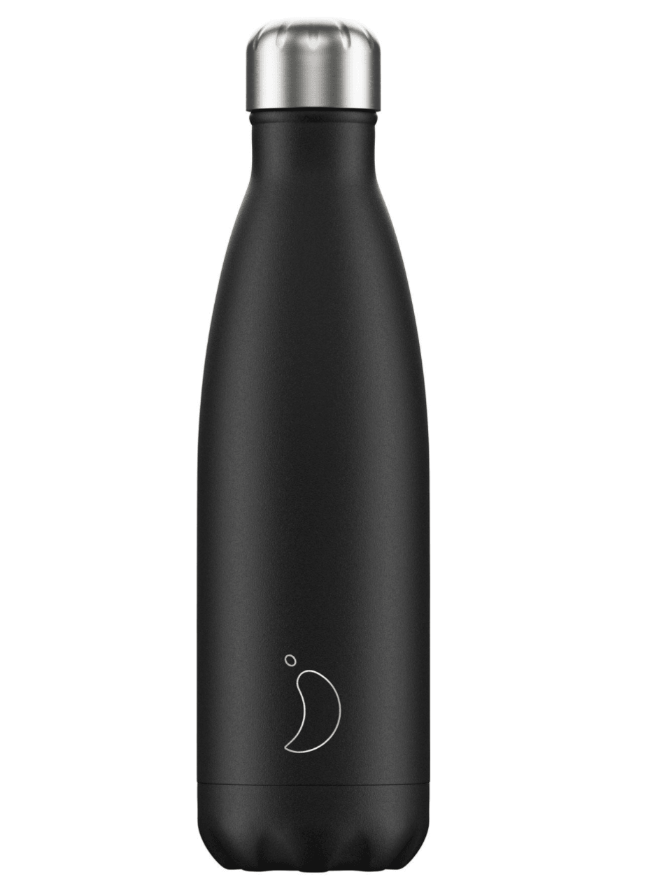 Chilly's 500ml Reusable Water Bottle Matte Black - yogahubstore