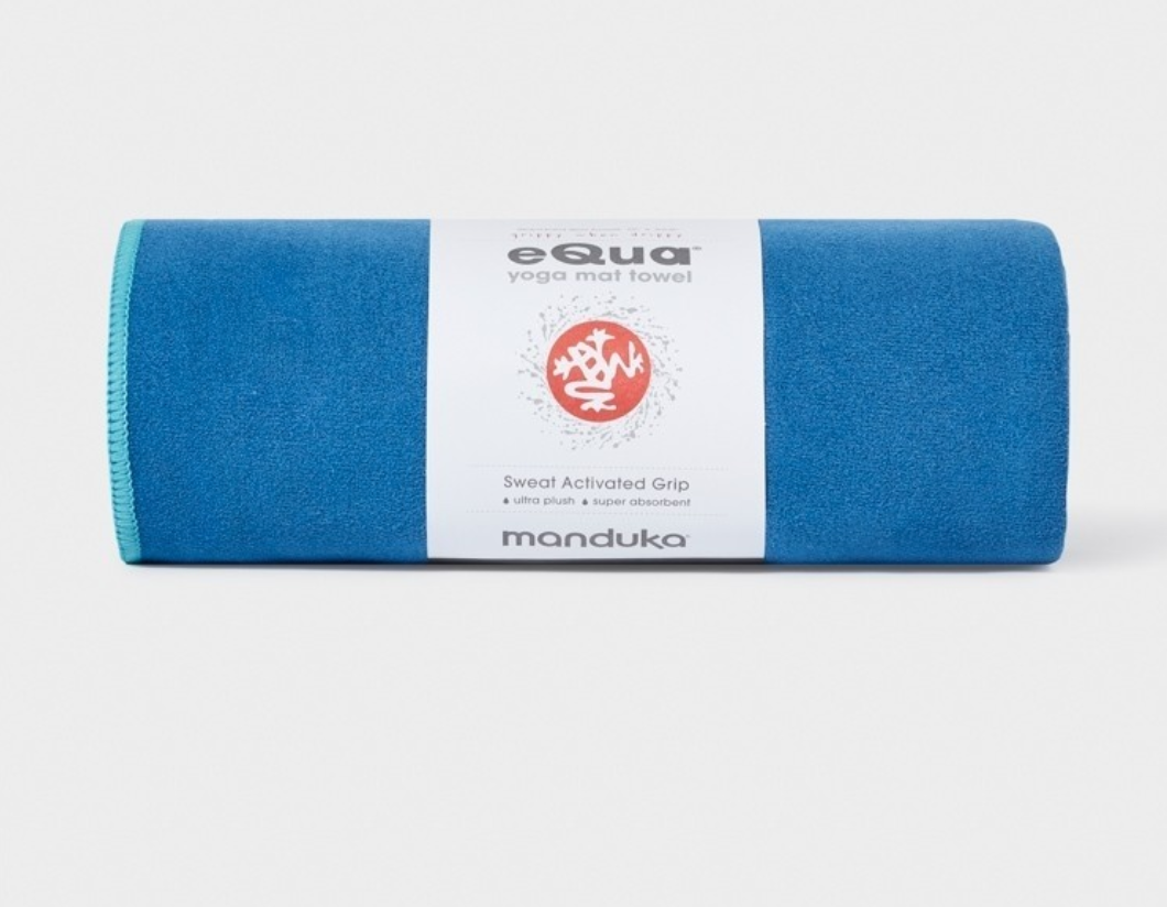 Manduka eQua® Yoga Mat Towel Pacific Blue / Standard: 183cm x 67cm - yogahubstore