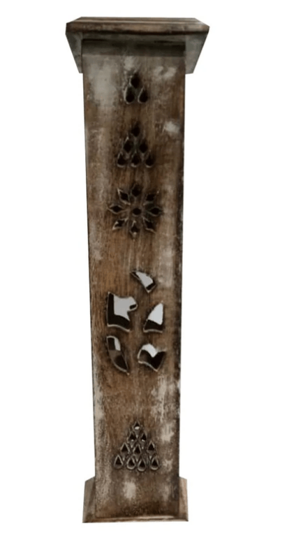 Dark Wooden incense tower - yogahubstore