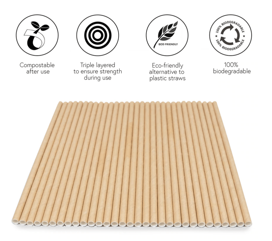 200 Kraft Paper Straws - yogahubstore