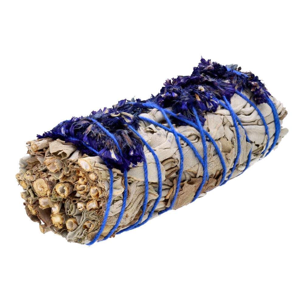 White Smudge Sage Sticks Blue Floral
