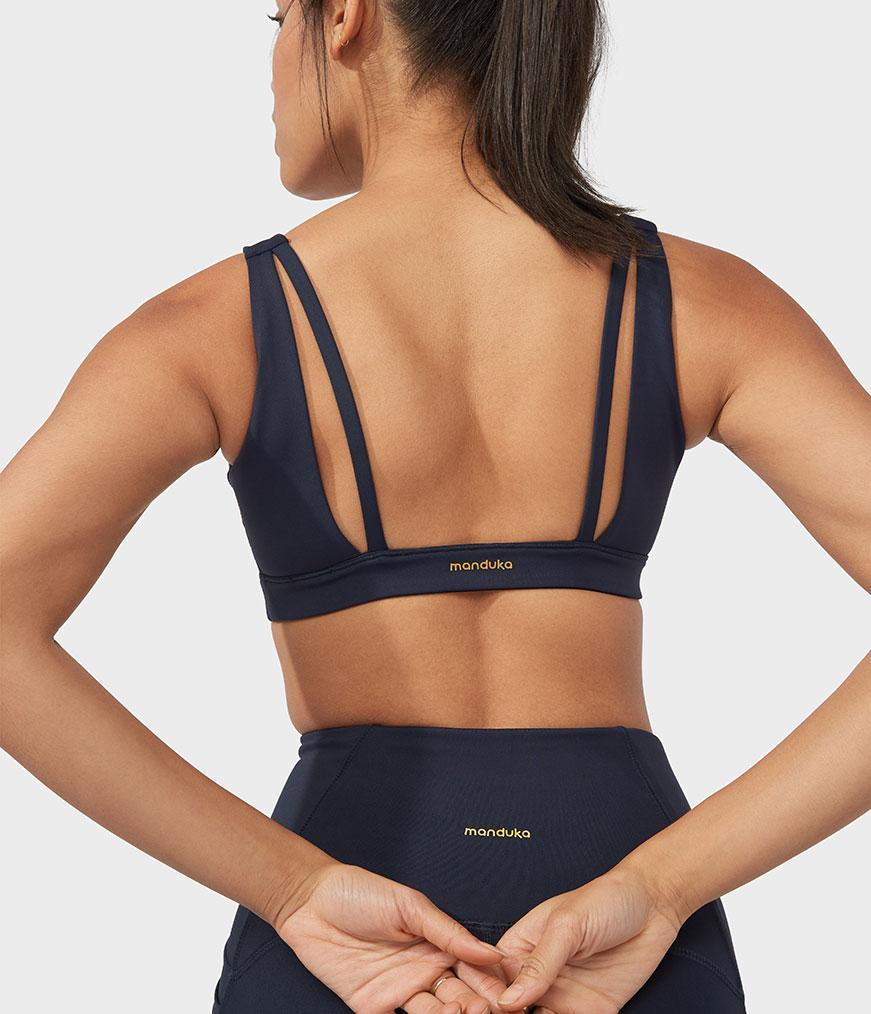 Manduka Presence Bra Medium / Dark Sapphire - yogahubstore