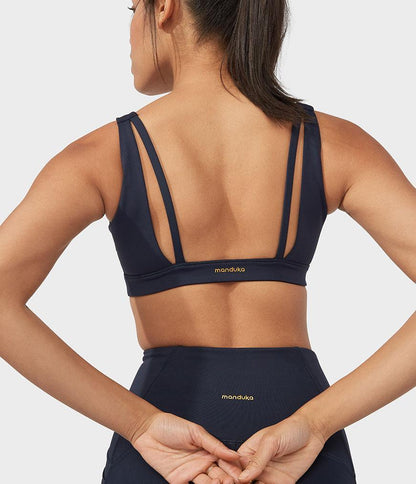 Manduka Presence Bra Medium / Dark Sapphire - yogahubstore