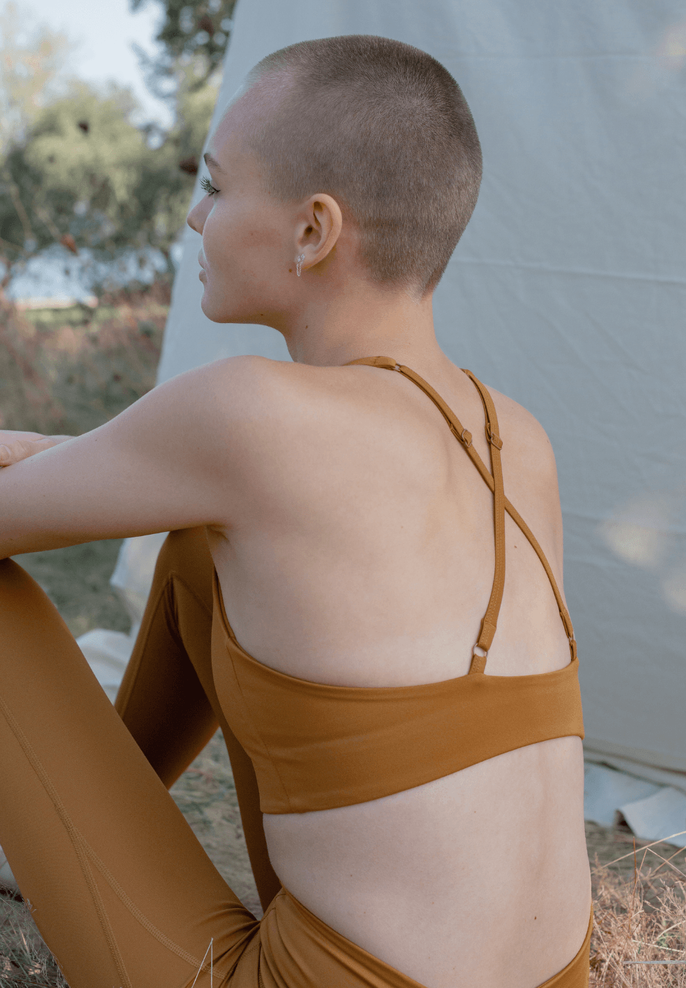 Girlfriend Collective Topanga Bra 1001 Medium / Saddle - yogahubstore