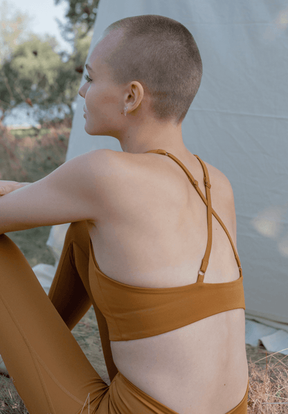 Girlfriend Collective Topanga Bra 1001 Medium / Saddle - yogahubstore