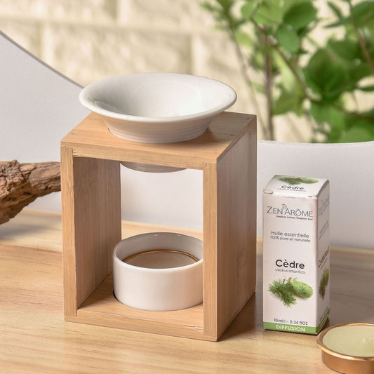 Ceramic and Bamboo Arina Oil Burner - yogahubstore