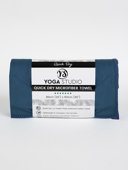 Yoga Studio Extra Large Quick Dry Microfiber Towel Navy Blue - yogahubstore