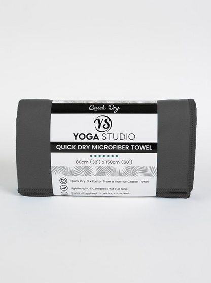 Yoga Studio Extra Large Quick Dry Microfiber Towel Grey - yogahubstore