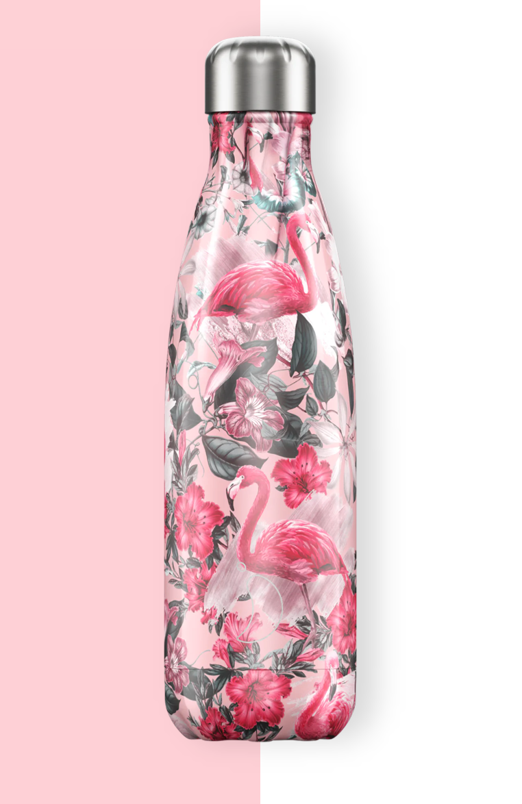 Chilly's 500ml Reusable Water Bottle Flamingo - yogahubstore