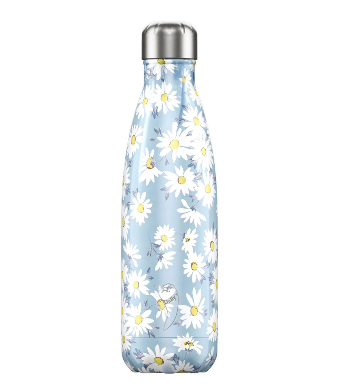 Chilly's 500ml Reusable Water Bottle Blue Daisy - yogahubstore