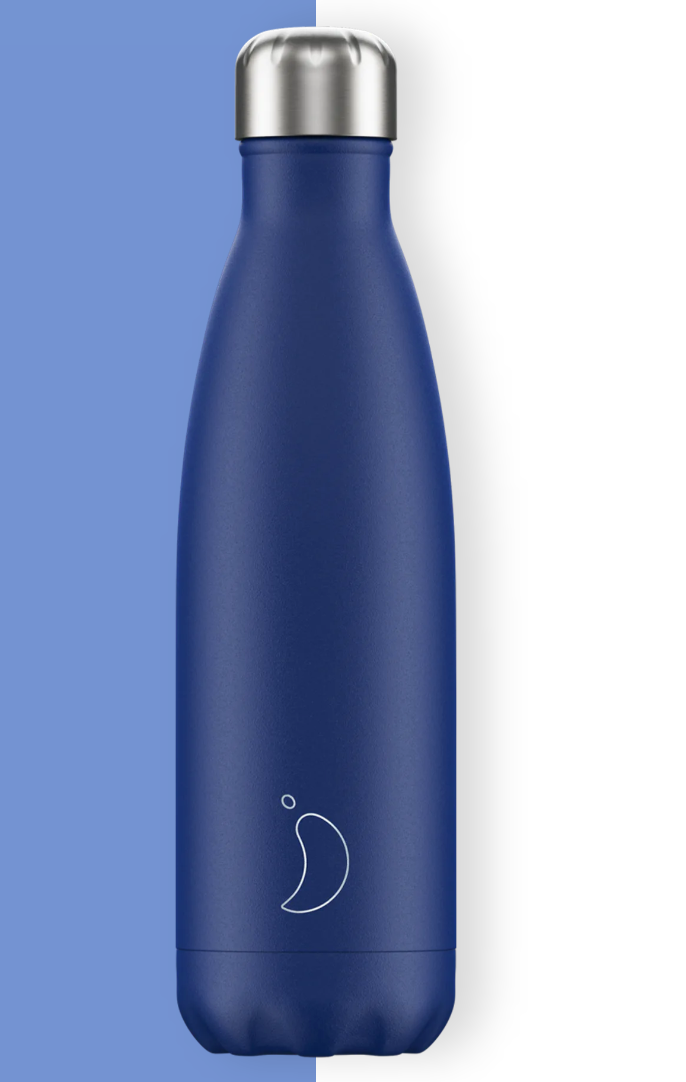 Chilly's 500ml Reusable Water Bottle Matte Blue - yogahubstore