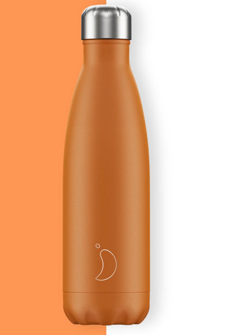 Chilly's 500ml Reusable Water Bottle Matte Burnt Orange - yogahubstore