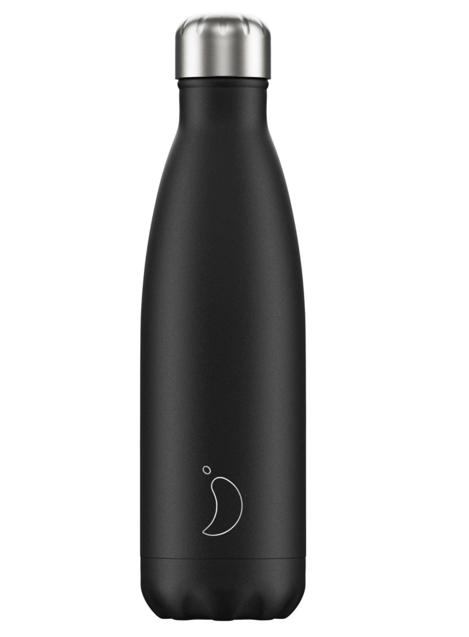 Chilly's 500ml Reusable Water Bottle Matte Black - yogahubstore