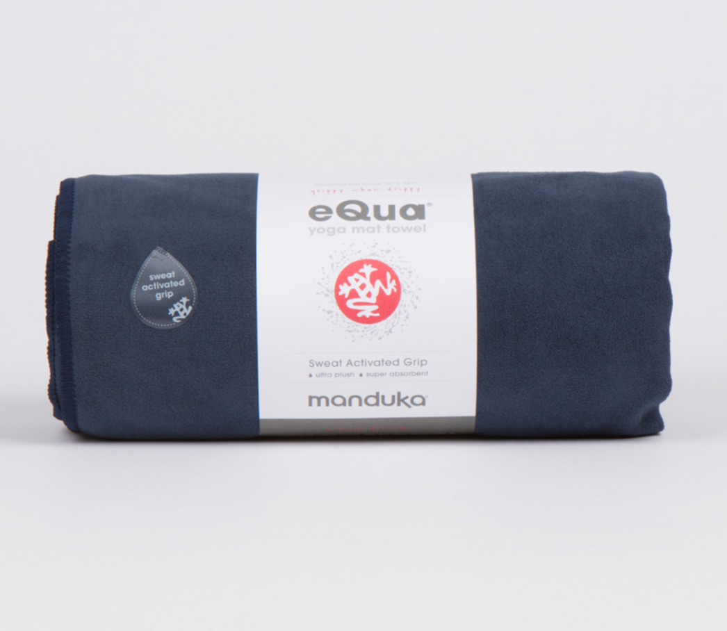 Manduka eQua® Yoga Mat Towel Midnight / Standard: 183cm x 67cm - yogahubstore