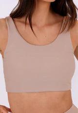 Sisterly Tribe Midi Scoop Top XS / Taupe - yogahubstore