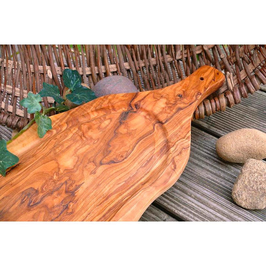 Olivenholz Carving board with juice rim & handle - yogahubstore