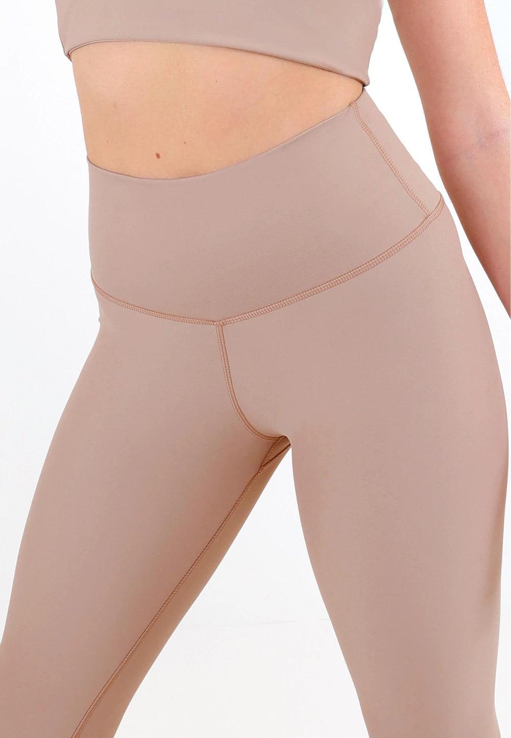 Sisterly Tribe High Waist 7/8 Leggings Medium / Taupe - yogahubstore